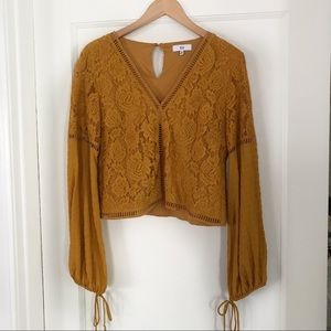 NSR Mustard/Yellow/Gold Top Crop V Neck